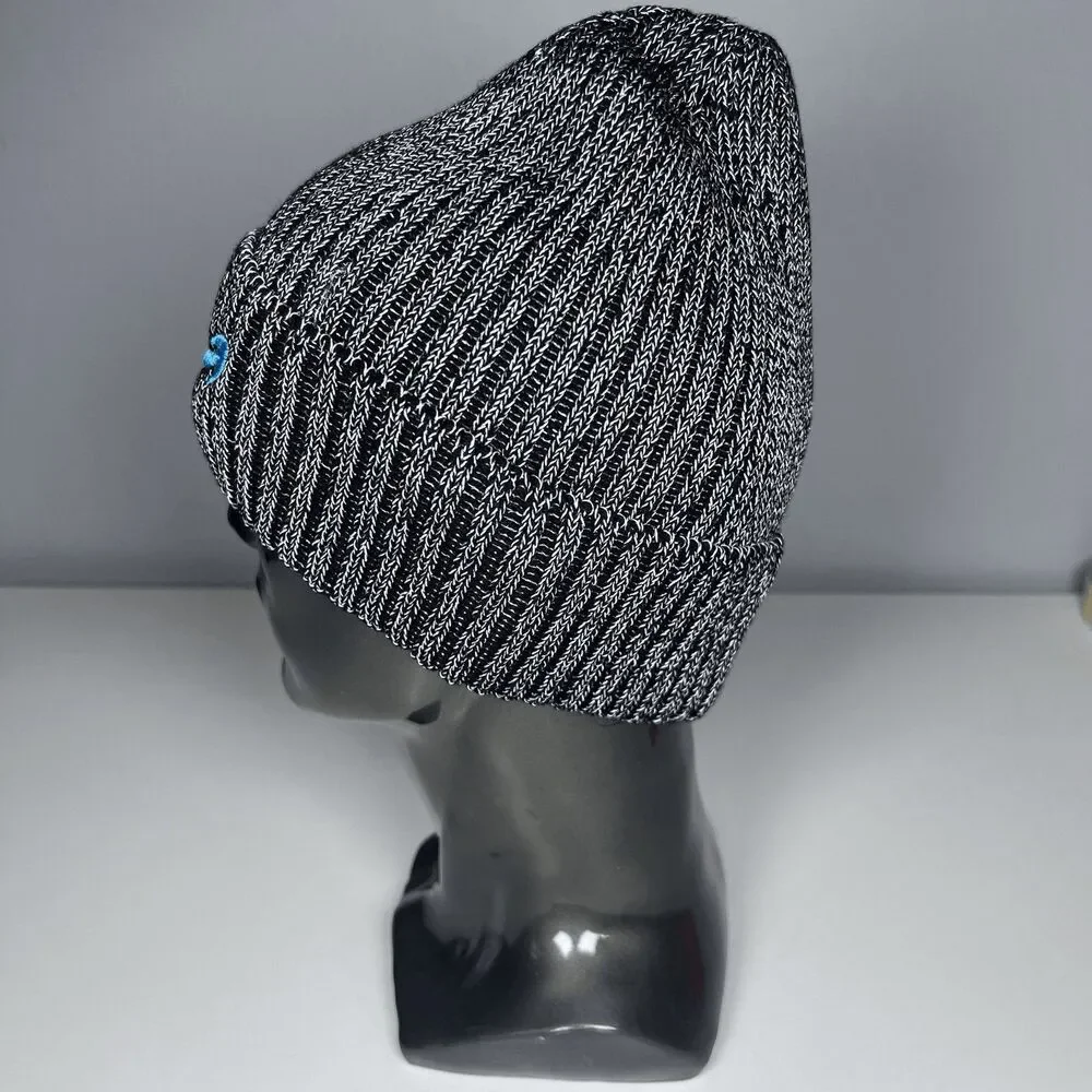 Amazon Beanie Hat One Size Black White Knit Warehouse Smile Logo